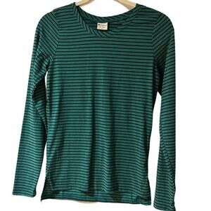 ESSENTIALS BY POOF Green With Black Stripes Top Medium